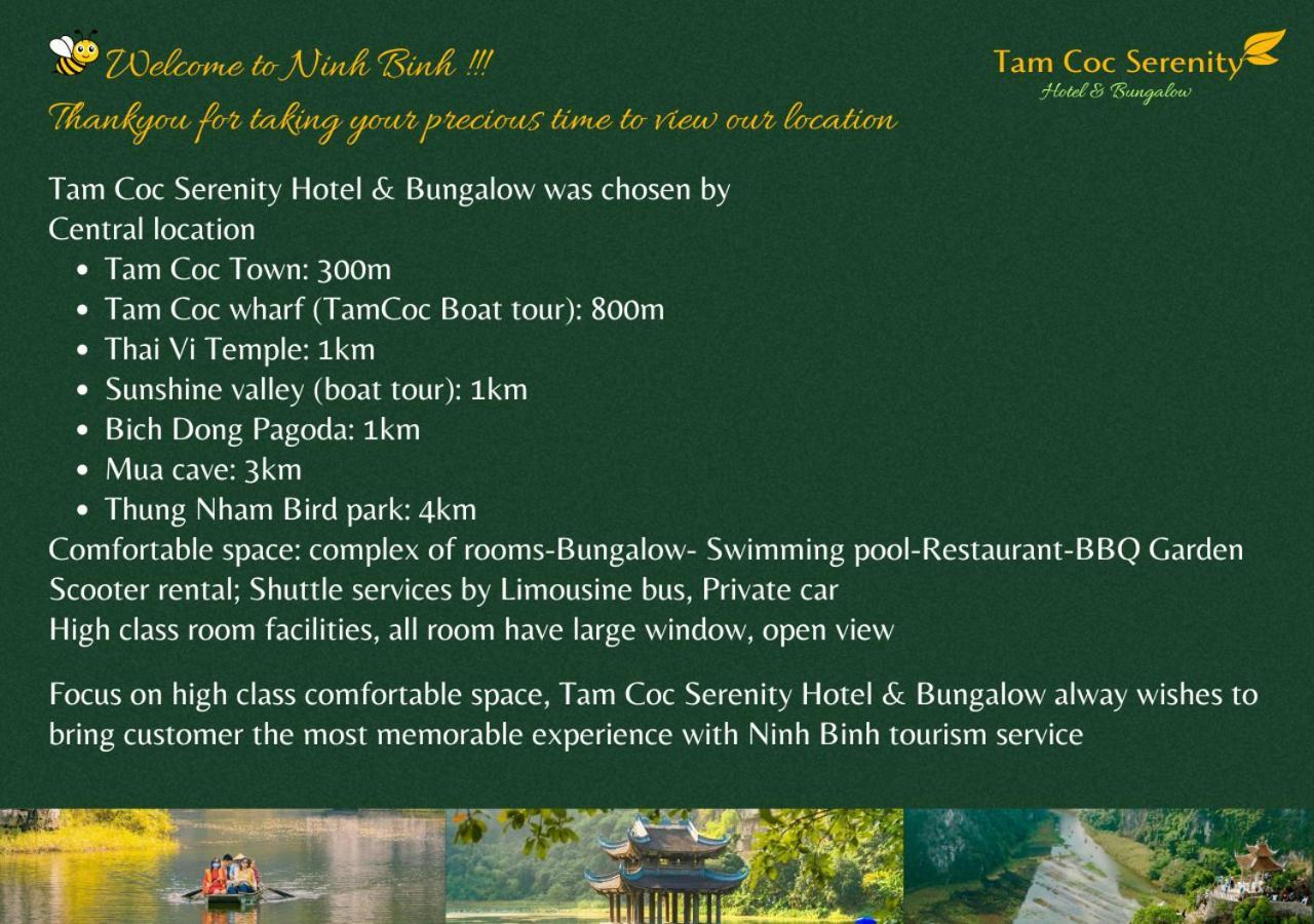 נין בין Tam Coc Serenity Hotel & Bungalow מראה חיצוני תמונה